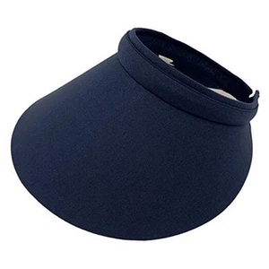 Women's Summer Sun UV Protection Visor Wide Brim Clip on Beach One Size Navy - Picture 1 of 5