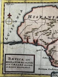Spanien Caesar Antike Welt Hispanien um 1755 Moll Handfarbkarte - Bild 1 von 4