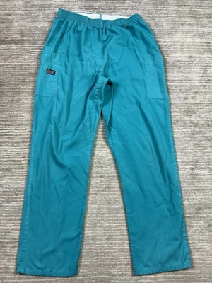 Cherokee Scrub Pants Mens Large Blue 4200 Pull On Elastic Waist Polyester Blend - Image 1 of 4