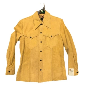 Vintage Silton California Swinger Suede Cowhide Leather Snap Jacket 38 Shacket - Bild 1 von 15