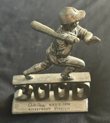 Estatua de peltre Pete Rose 3000 Hit 1978 alerta deportiva Cincinnati Reds  Foto 1 de 4