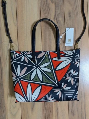 NWT! Tory Burch Tory Navy Pottery Tote Crossbody Bag  - Image 1 of 4