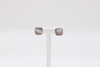 Vintage 14k Rose Gold Mother of Pearl Earrings 8.5 mm - Image 1 of 3