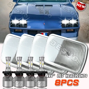 4pcs 4X6" LED Headlights Hi/Lo DRL Turn Signal Lights for Chevrolet Camaro 82-92 - Picture 1 of 17