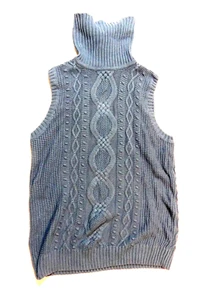 Jeanne Pierre Pullover Rollkragen Ärmellos Blau Gr M Strick Sweater - Bild 1 von 4