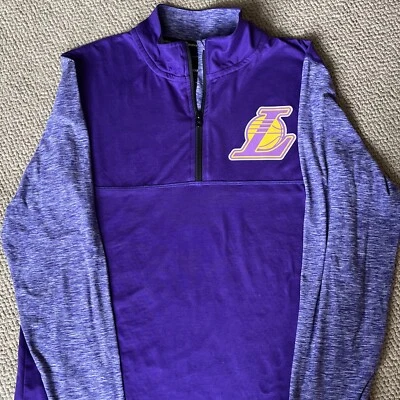 NBA Los Angeles Lakers Fanatics Purple 1/4 Zip Pullover Jacket Men's Medium - Image 1 of 4