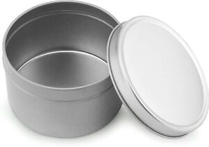 8 oz Seamless Metal Candle Tins Containers with Lids (6-12-24 count)