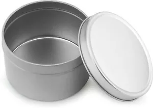 8 oz Seamless Metal Candle Tins Containers with Lids (6-12-24 count) - Picture 1 of 3