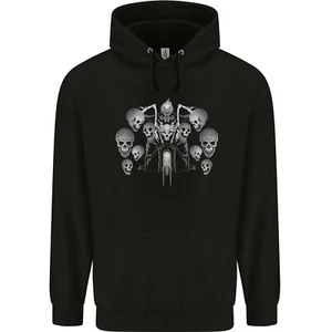 Motorcycle Skulls & Rider Motorbike Biker Childrens Kids Hoodie - Picture 1 of 3