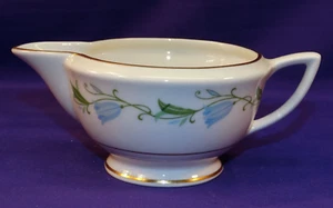 ROYAL JACKSON "SYLVIA" DINNERWARE CREAMER BLUE FLOWERS GREEN LEAVES - Picture 1 of 7