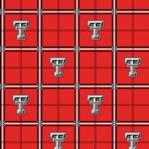 Texas Tech Red Raiders Plaid Cotton Flannel Fabric-NCAA Flannel By The Yard - Picture 1 of 1