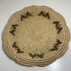 Vintage Handmade Woven Grass Basket Tray Boho Wall Art 15.5”