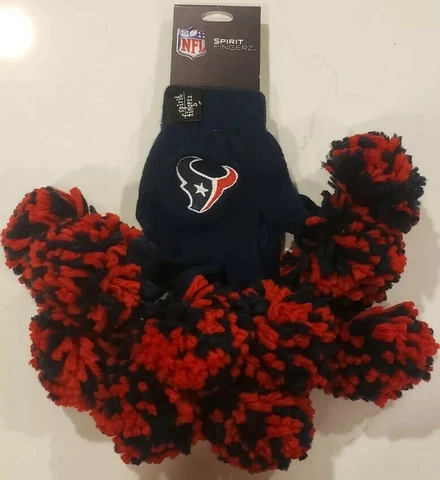 Wincraft Houston Texans NFL Spirit Fingerz Pom Pom Gloves Team Knit Cover