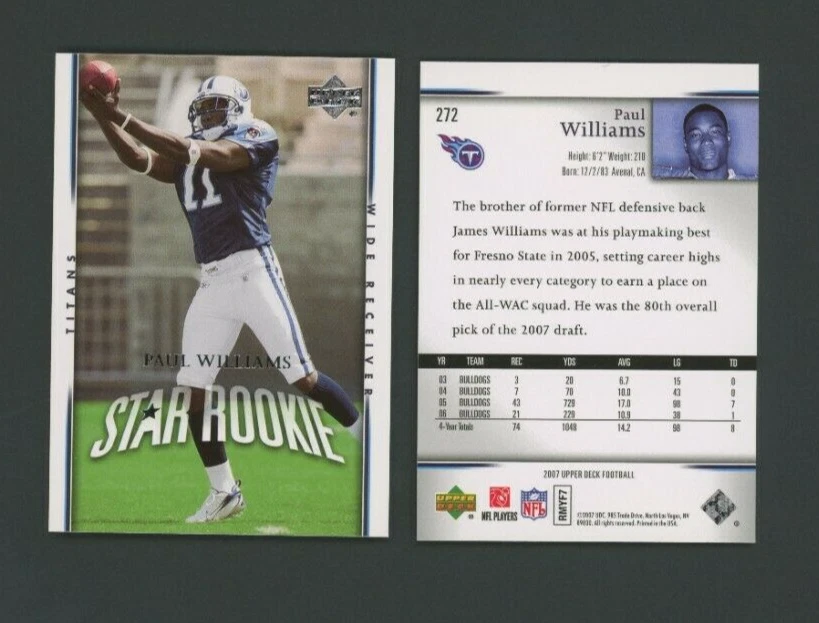 2007 Upper Deck Paul Williams #272 Rookie NM-MT or better - Image 1 of 1