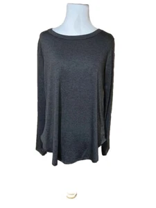 iliad USA Layla Top Charcoal Gray Long Sleeve Tee Tunic Size Small NWT - Picture 1 of 12