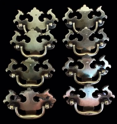 Lote De Colección De 8 Tiradores De Cajón Bat ALA Acero Chapado En Latón Fianza Foto 1 de 4