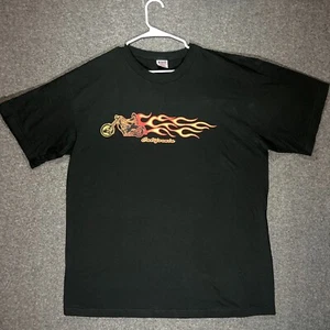 TND  Mens Shirt Motorcycle in Flames Cruisin Black Extra Large XL - Picture 1 of 8