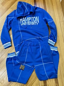 Classic Hampton University 1991 African American Alliance Blue Sweat Suit L/M - Bild 1 von 18
