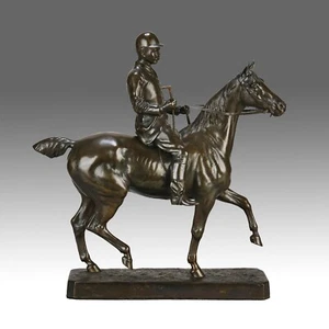 Animalier de bronce de finales del siglo XIX "Antes de la caza" de Walter Roche - Imagen 1 de 10