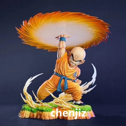 Anime Dragon Ball Figure 28cm Air Circle Cutting Krillin Limited Edition Statue Cover