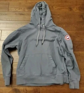 PRECIOSA SUDADERA CON CAPUCHA CANADA GOOSE HURON DESCOLORIDA AZUL CLARO PARA HOMBRE TALLA MEDIANA HECHA EN ITALIA - Imagen 1 de 12