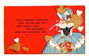 VALENTINSTAG GRUSS POSTKARTE Valentinstag Wunsch zum Glück - Bild 1 von 2