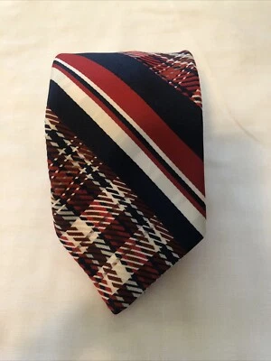 Gravata masculina vintage 1970’s Wembley patriótica vermelha branca e azul   - Imagem 1 de 4