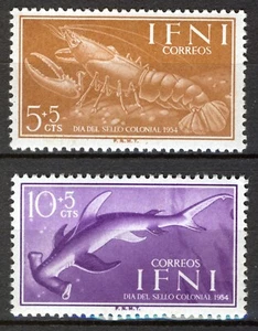 IFNI 1954, Stamp Day: Marine Animals MNH, Mi 147-48 - Picture 1 of 1