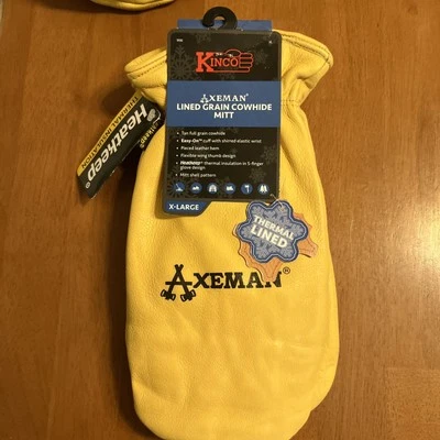 Luvas masculinas Kinco Axeman MITTENS (X-grandes) couro de vaca grão integral isolado - Imagem 1 de 4