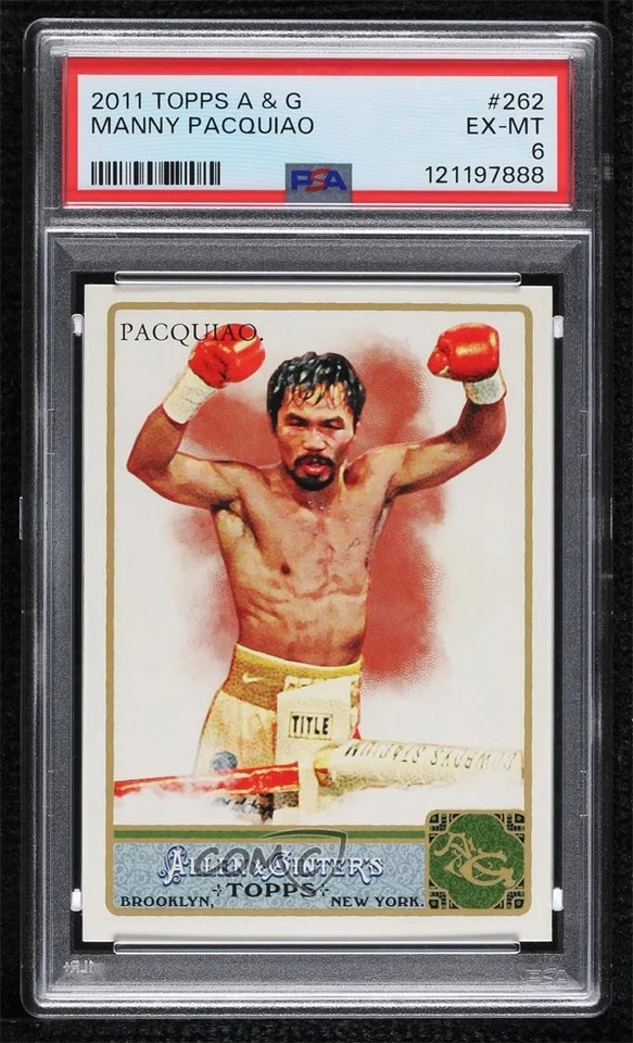 2011 Allen & Ginter's Ginter Code Puzzle Border Manny Pacquiao #262 PSA 6 - Image 1 of 3
