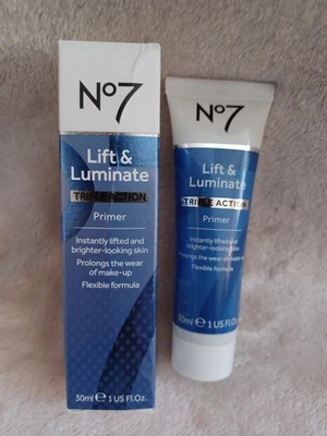 Boots No7 Primer Lift & Luminate Triple Action Primer 30ml Brand New Boxed - Image 1 of 3