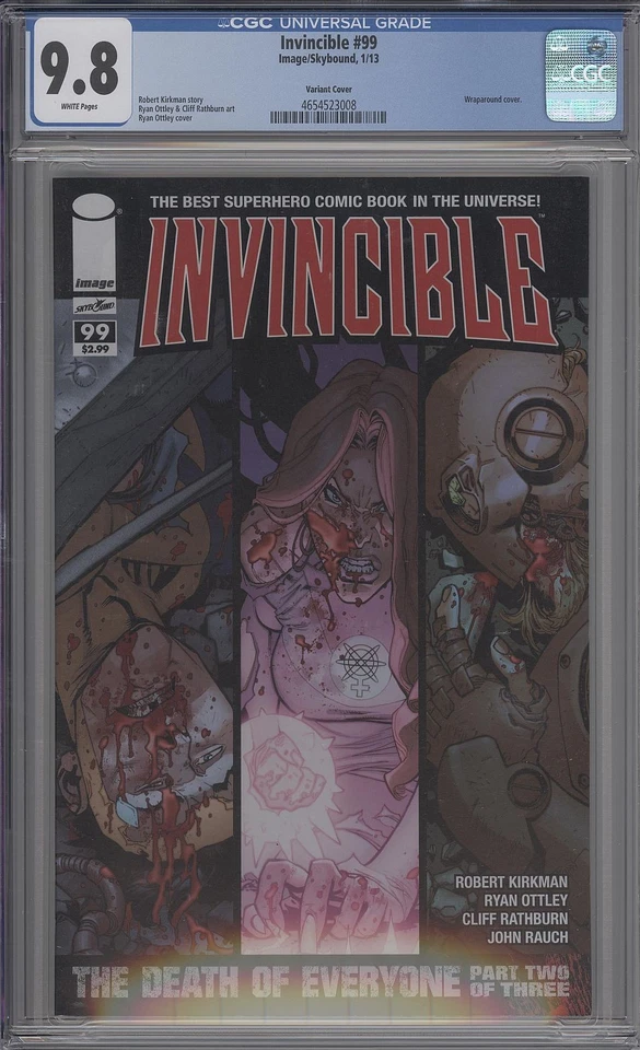 INVINCIBLE #99 CGC 9.8 VARIANT COVER KIRKMAN & OTTLEY IMAGE 2013 - Image 1 of 1