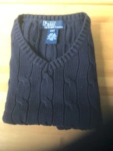 Polo Ralph Lauren Dark Blue Navy Cable Knit Sweater Vest Boys Size 4/4T - Picture 1 of 2