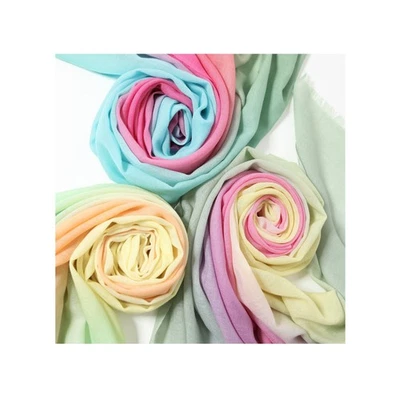 Cachecol feminino 100% lã gradiente xale ombre envoltório 28 x 81 macio leve - Imagem 1 de 4