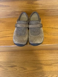Merrell Moc Encore Sidestep Brown Suede Wool Shoe Clog Slip On Mule Women Sz 8.5 - Bild 1 von 5