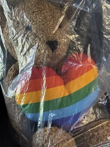 NEU Pottery Barn Trevor Project Herz Teddybär Kissen Plüsch Stolz LGBTQ SELTEN - Bild 1 von 6