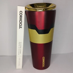 IRON MAN Corkcicle Marvel 24oz Adult Metal Tumbler Hero Water Bottles With Straw - Picture 1 of 7