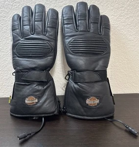 Vintage Harley Davidson Leather Heated Gloves Made With Kevlar Size Large Black - Picture 1 of 9