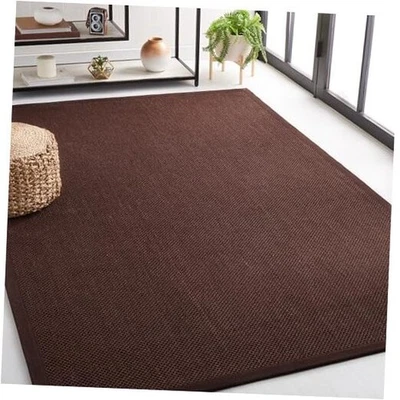  Natural Fiber Collection Accent Rug - 4' x 6', Chocolate & Dark Brown, Border  - Image 1 of 4