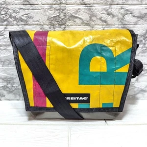 Freitag Dexter Colorful Gray Yellow Used Stylish Bag - Picture 1 of 11