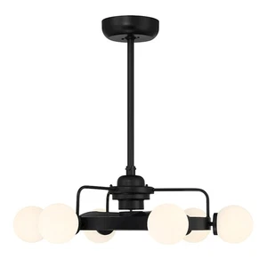 Savoy House Gibson 7-Light Fan D'Lier, Matte Black - 30-FD-345-89 - Picture 1 of 1