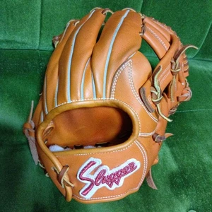 Guante de béisbol duro Kubota Slugger DP naranja rojo lamé usado - Imagen 1 de 10