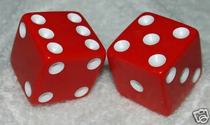 1" HUGE RED OPAQUE DICE PAIR - Picture 1 of 1