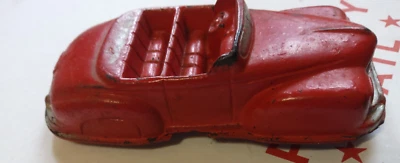 Coche de juguete convertible de colección Auburn Rubber Company oro rojo cuatro ruedas cubiertas Foto 1 de 4