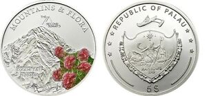 2011 Palau Large  Proof Color Silver $5 Flowers/Mount DYKH-TAU 
