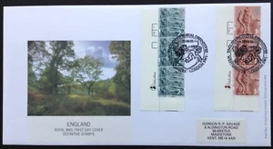 2001 3x2nd 3x1st England Pictorial Definitive Cylinder Strips on First Day Cover - Picture 1 of 2