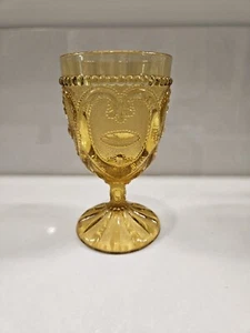 Vintage Yellow Glass Goblet Rare - Picture 1 of 8