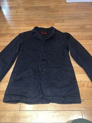 Tripp NYC Daang Goodman Black White Pinstripe Blazer Jacket Size Small Goth EMO - Image 1 of 4