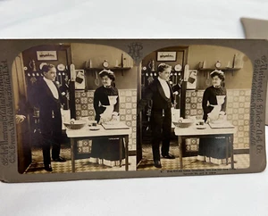 Lot of Antique Stereographs (4) C.H. Graves Mr. & Mrs. Honeymoon French Cook - Picture 1 of 6