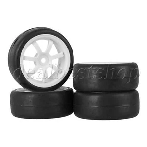 Hard Plastic On-Road Drifting Car Wheels RC1:10 7-spoke White Pack of 4 - Picture 1 of 9